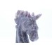 Natural Purple Lepidolite gem stone Unicorn Horse face Figure Home Decorative